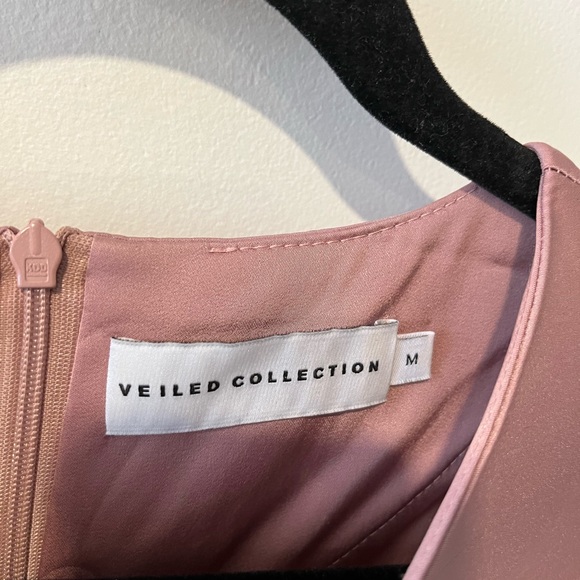 Veiled Collection Alessandra Tie Waist Satin Maxi Dress - Dusty Rose - Picture 6 of 10